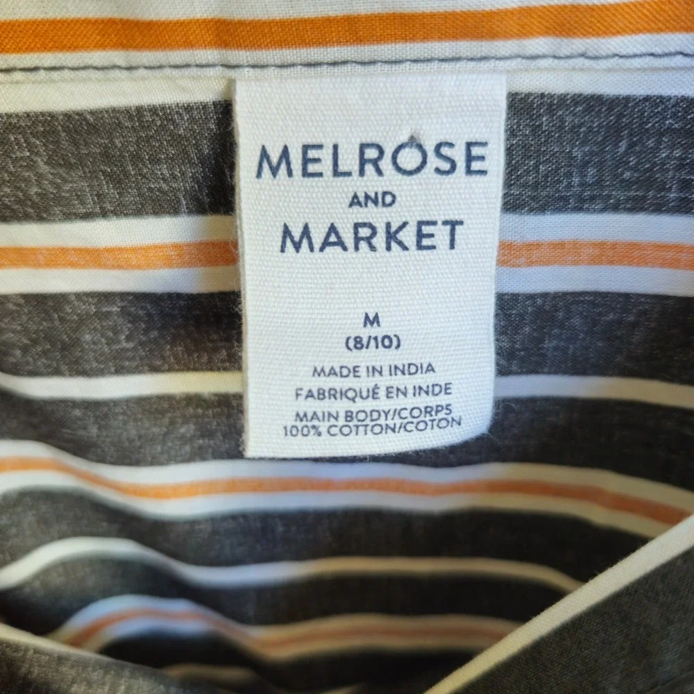 Melrose and Market Girls Square Neck Dress Cotton Sz Medium Classic Nautical EUC